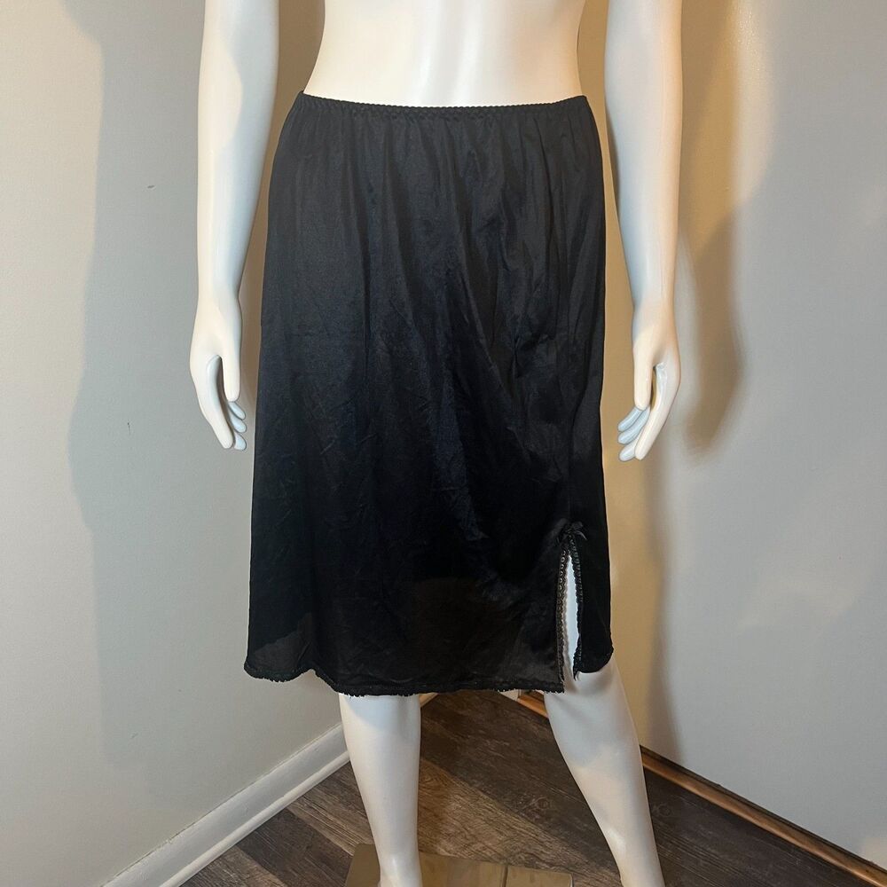 Angela Vintage Black Lace Slip Skirt S/M - Goth Grunge Vampy Festival Whimsigoth